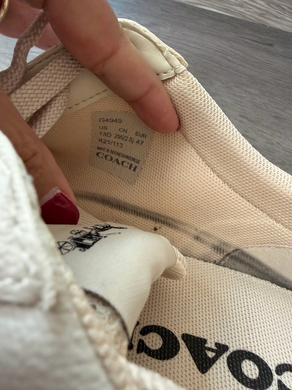 Mens Coach Sneakers Sneakers Beige Logo size 13 G4949 Signature Clip Low - Picture 5 of 6